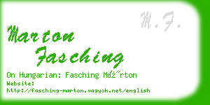 marton fasching business card